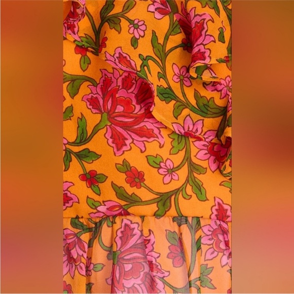 VERONICA BEARD Randa Top Orange Multi Floral Sz 12 NEW $378 - Picture 4 of 14